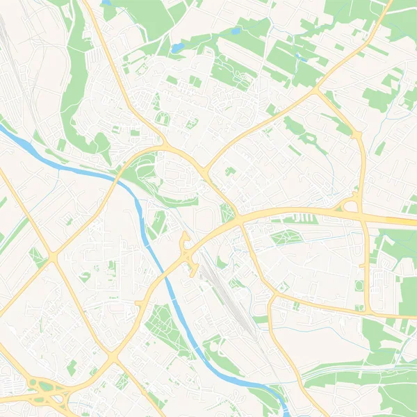 Frydek-Mistek, Tchecoslováquia mapa para impressão — Vetor de Stock