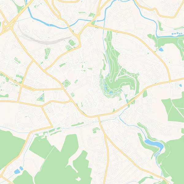 Jihlava, Tchéquie carte imprimable — Image vectorielle