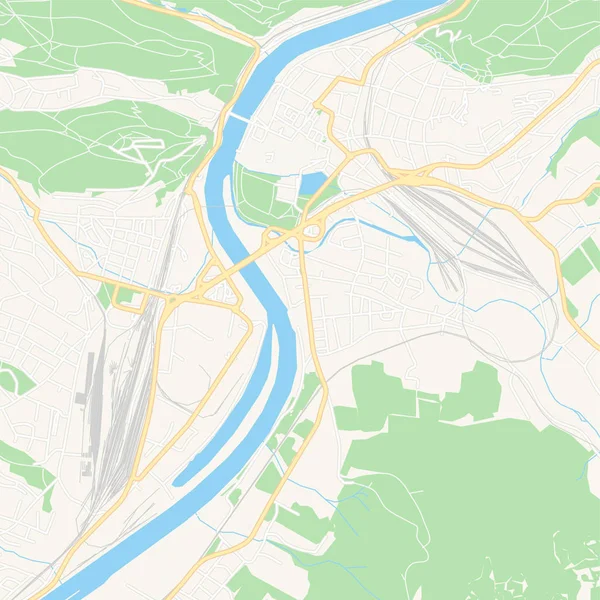Виртуальная карта Дечин, Чехия — стоковый вектор