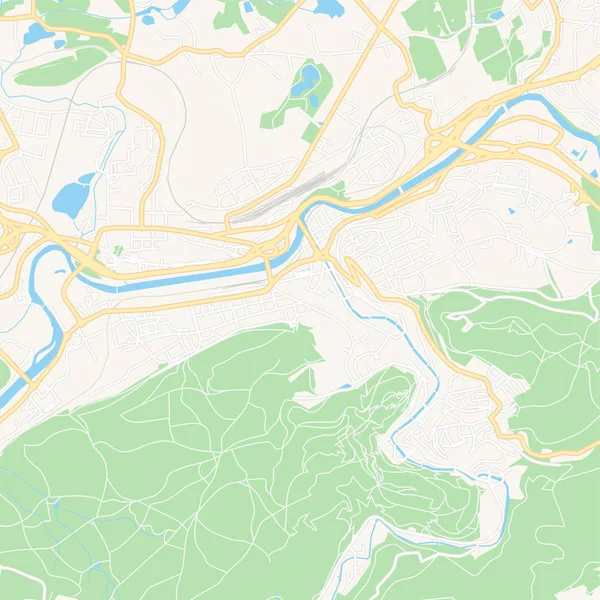 Karlovy Vary, Cechia mappa stampabile — Vettoriale Stock