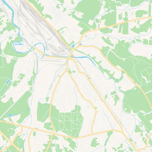 Trinec, Cechia mappa stampabile — Vettoriale Stock