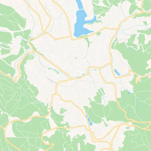 Jablonec nad Nisou, Tchecoslováquia mapa para impressão — Vetor de Stock