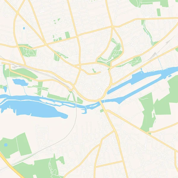 Randers, Danmark utskrivbar karta — Stock vektor