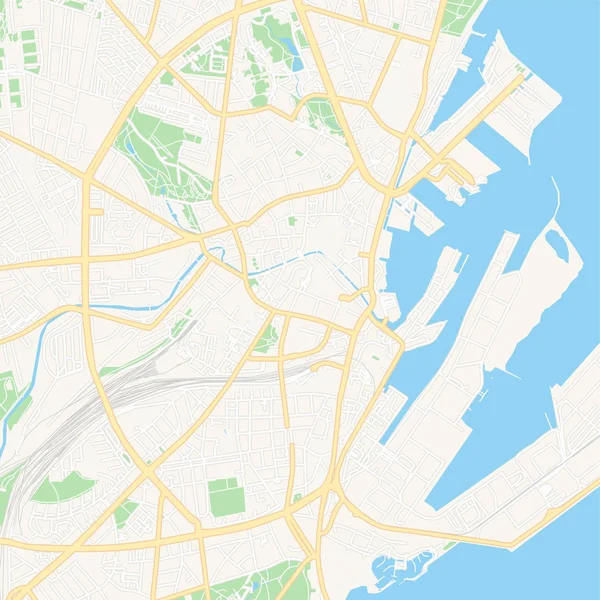 Aarhus, Dinamarca mapa para impressão — Vetor de Stock