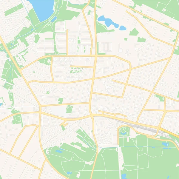 Herning, Dinamarca mapa imprimible — Vector de stock