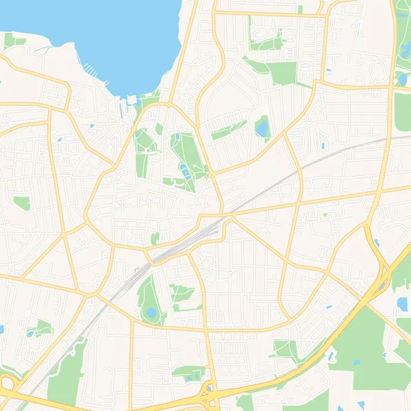 Roskilde, Dinamarca mapa imprimible — Vector de stock