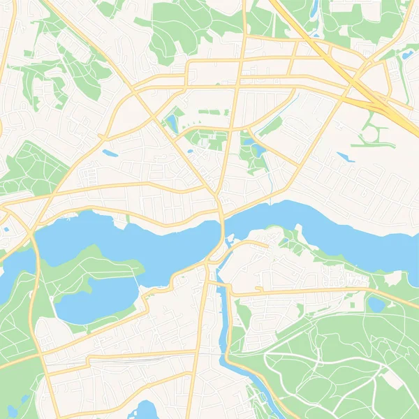 Silkeborg, Danemark carte imprimable — Image vectorielle