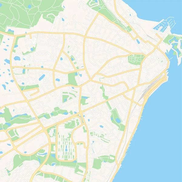 Helsingor, 丹麦可打印地图 — 图库矢量图片