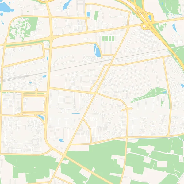 Taastrup, Danimarka yazdırılabilir harita — Stok Vektör
