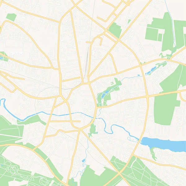 Holstebro, Danemark carte imprimable — Image vectorielle