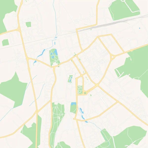 Rakvere, Estonya yazdırılabilir harita — Stok Vektör