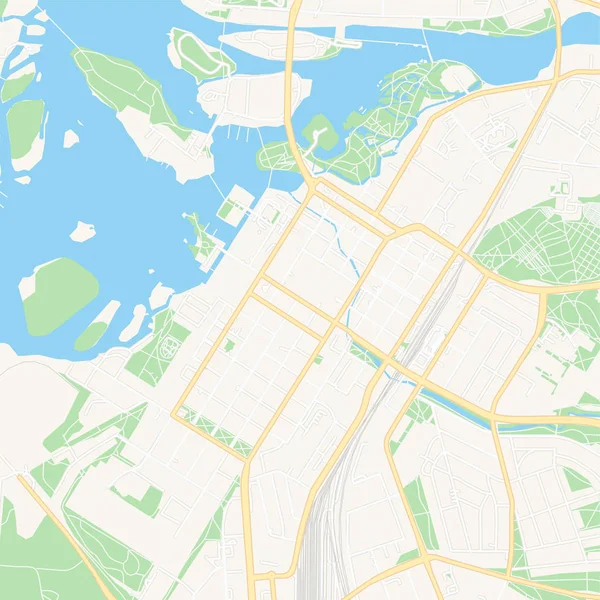 오울루, 핀란드 인쇄용 지도 — 스톡 벡터
