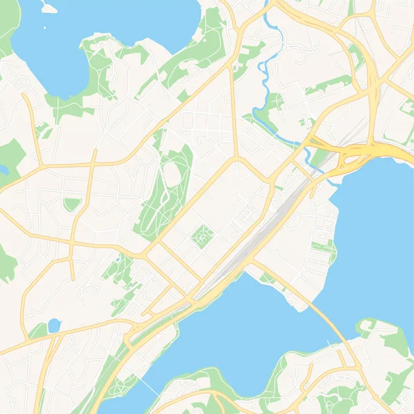 Jyvaskyla, Finland afdrukbare kaart — Stockvector