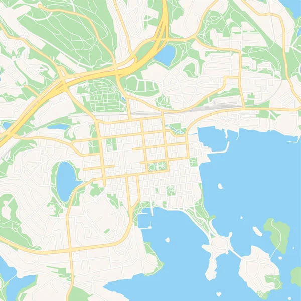 芬兰库奥皮奥可打印地图 — 图库矢量图片