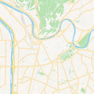 Grenoble, Fransa yazdırılabilir harita