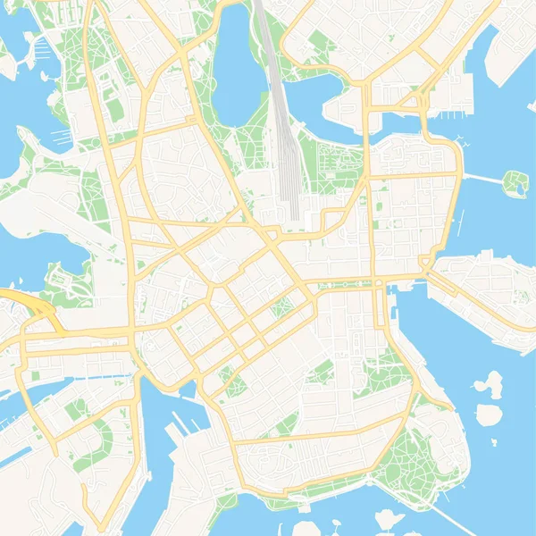 포 르 보, 핀란드 인쇄 가능 지도 — 스톡 벡터