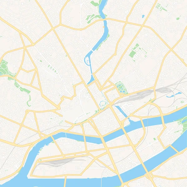 Nantes, Francia mapa imprimible — Vector de stock