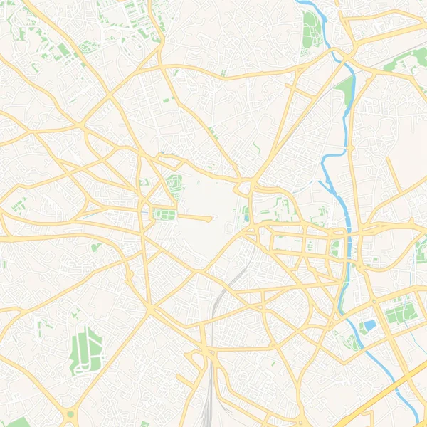 Виртуальная карта Монпелье, Франция — стоковый вектор