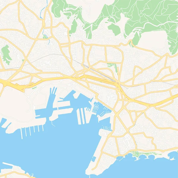 Toulon, França mapa para impressão — Vetor de Stock