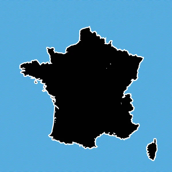 Francia mapa como isla — Vector de stock