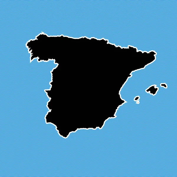 España mapa como isla — Vector de stock