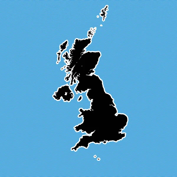 Storbritannien karta som ö — Stock vektor