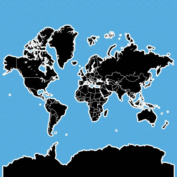 Mappa del mondo come isola — Vettoriale Stock