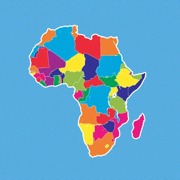Afrika politiska karta — Stock vektor