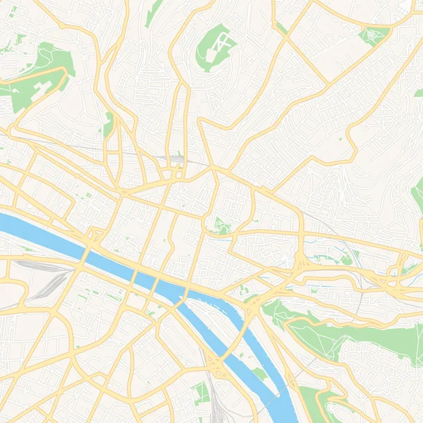 Rouen, frankreich druckbare Karte — Stockvektor