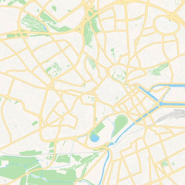 カーン, フランス 印刷可能な地図 — ストックベクタ