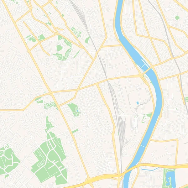 Vitry-sur-Seine, France printable map — Stock Vector