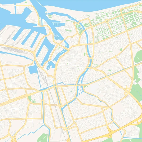 Dunquerque, França mapa para impressão — Vetor de Stock