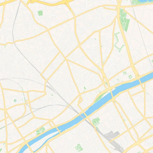 Asnieres-sur-Seine, Francia mapa imprimible — Vector de stock