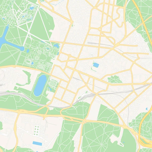 ベルサイユ, フランス 印刷可能な地図 — ストックベクタ