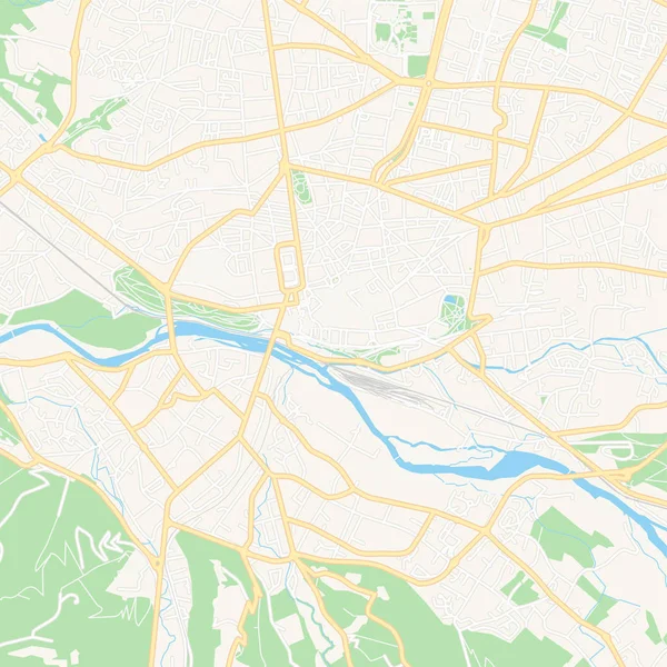 Pau, Francja mapa do druku — Wektor stockowy