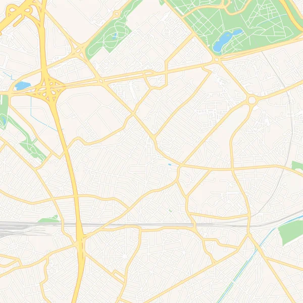 Aulnay-sous-Bois, Francia mapa imprimible — Vector de stock