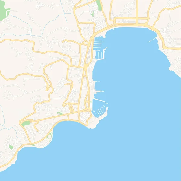 アジャクシオ, フランス 印刷可能な地図 — ストックベクタ
