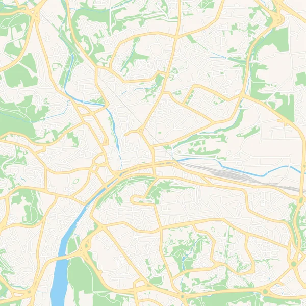 Quimper, Francia mapa imprimible — Vector de stock