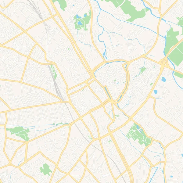Troyes, Fransa basılabilir harita — Stok Vektör
