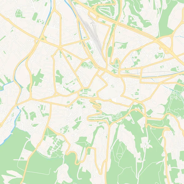 Chambery, Francja mapa do druku — Wektor stockowy