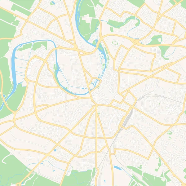Niort, Francia mapa imprimible — Vector de stock