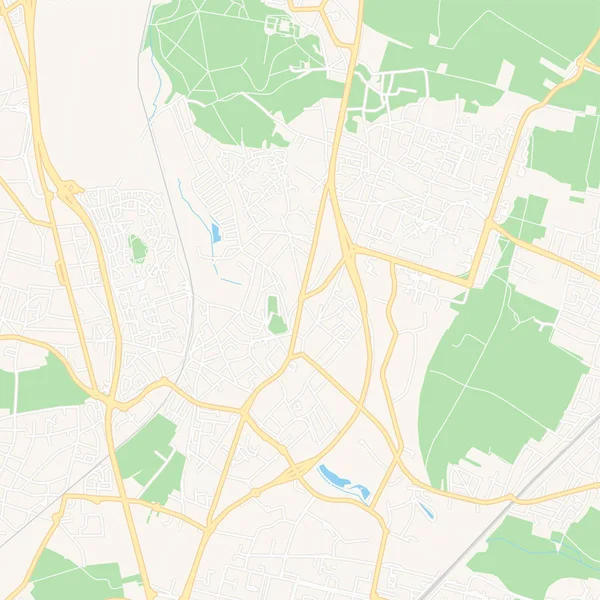 サルセル、フランス印刷可能な地図 — ストックベクタ