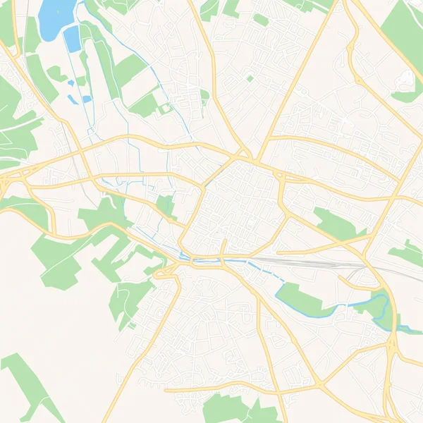 ボーヴェ, フランス印刷可能な地図 — ストックベクタ