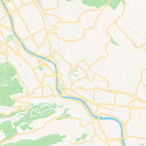 Tbilisi, Georgien utskrivbar karta — Stock vektor