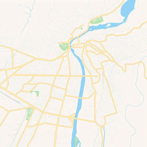 Kutaisi, Georgien utskrivbar karta — Stock vektor