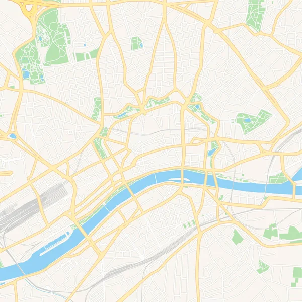 Frankfurt am Main, Alemania mapa imprimible — Archivo Imágenes Vectoriales