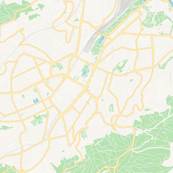 シュトゥットガルト, ドイツ 印刷可能な地図 — ストックベクタ