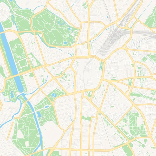 Leipzig, Germany printable map — Stock Vector