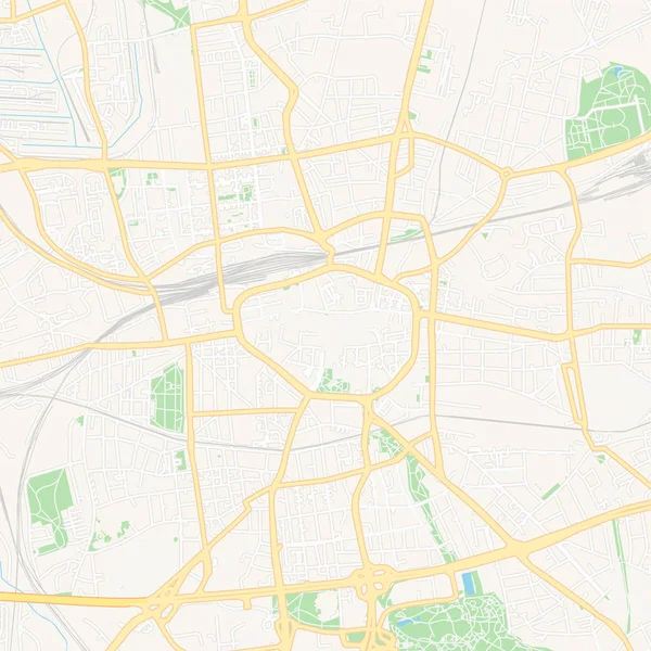 Dortmund, Almanya yazdırılabilir harita — Stok Vektör