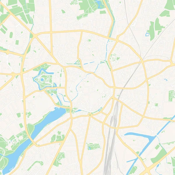 Детальная карта Мюнстер, Германия — стоковый вектор
